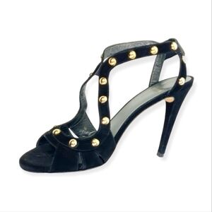 Stuart Weitzman suede studded accent strapped heeled sandals size 8